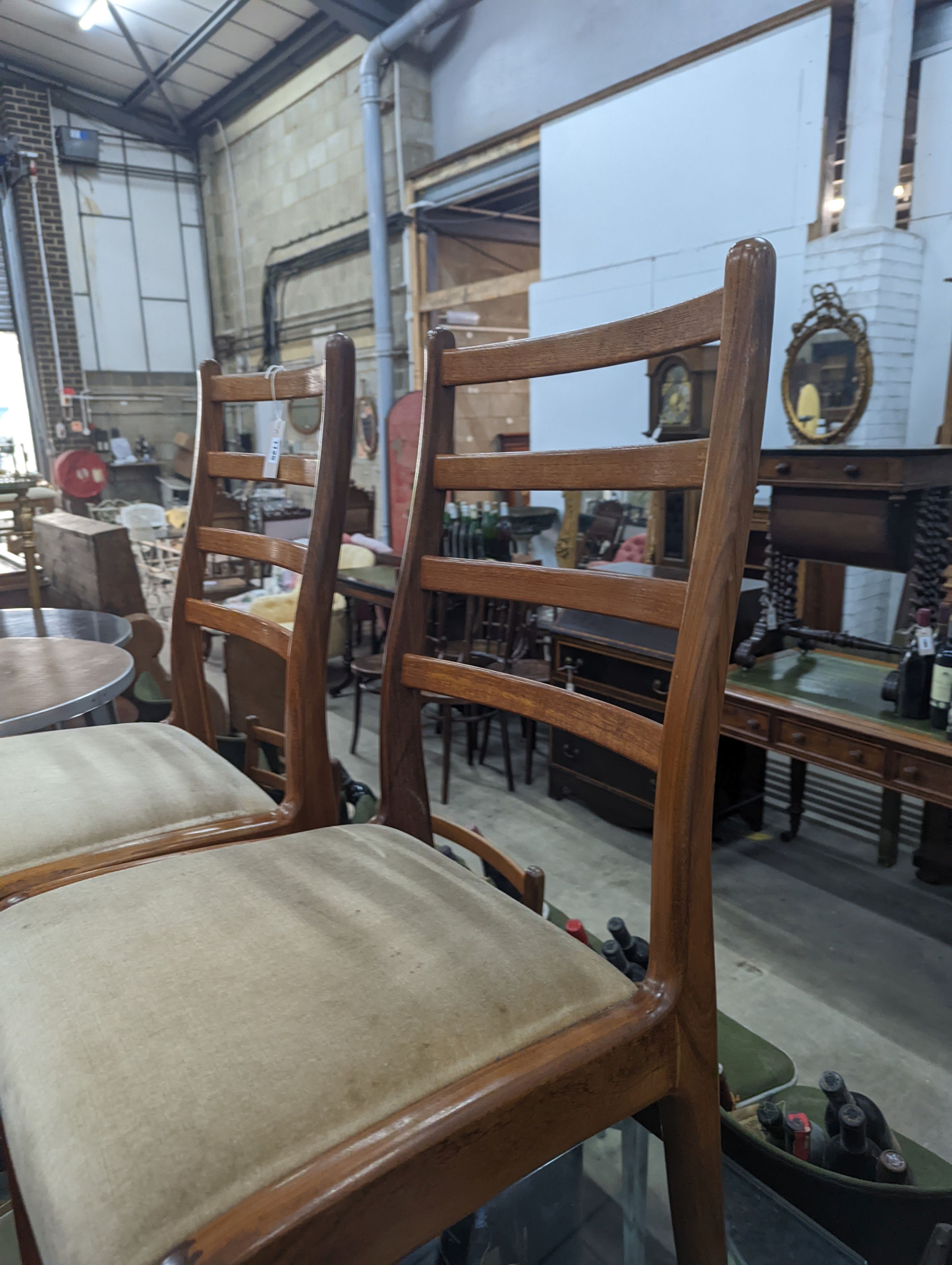 A set of six mid century design G plan teak dining chairs